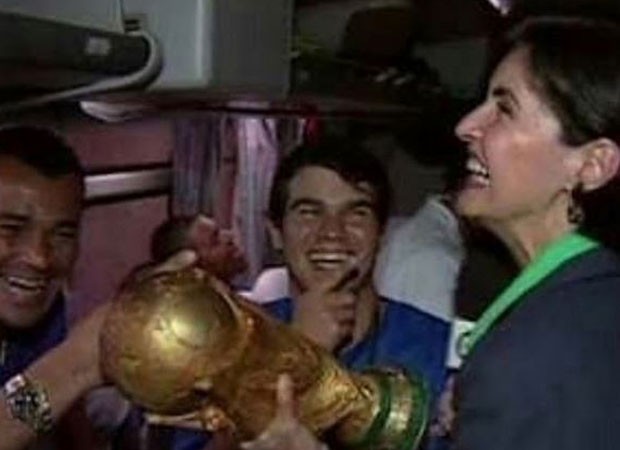 Fátima Bernardes no pentacampeonato do Brasil na Copa do Mundo (Foto: Reprodução/Instagram)