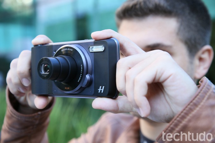 Módulo de câmera da Hasselblad tem zoom ótico de até 10x (Foto: Ana Marques/TechTudo)