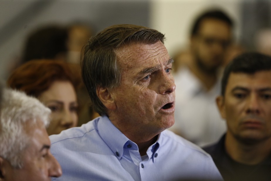 Bolsonaro em evento da campanha à reeleição em São José dos Campos, interior de SP, no dia 18 de agosto