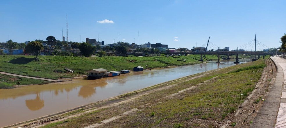 Rio Acre chega a 2,53 m, fica abaixo da cota esperada para junho e deixa Defesa Civil em estado de atenção — Foto: Murilo Lima/Rede Amazônica Acre