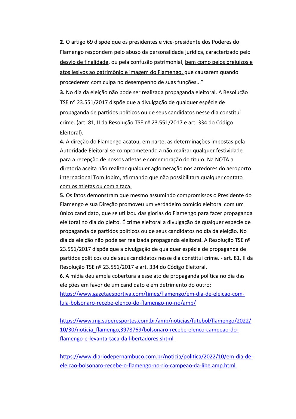 Confira ofício que pede impeachment de Rodolfo Landim — Foto: Reprodução