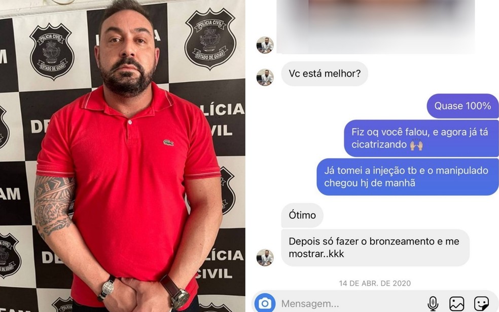 Ginecologista preso suspeito de crimes sexuais pediu a paciente para ir bronzeada em consulta, em Goiás — Foto: Montagem/G1