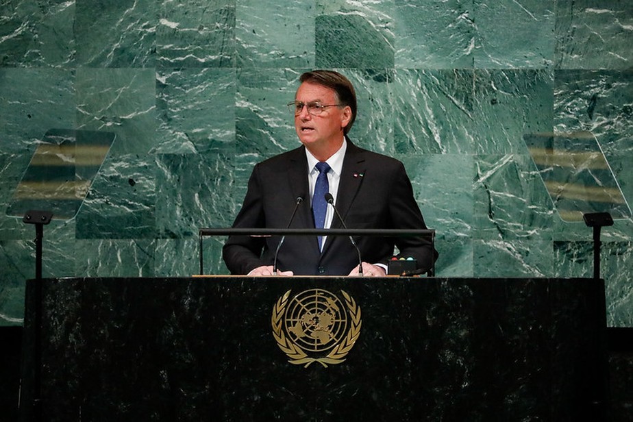 O presidente Jair Bolsonaro discursa na Assembleia Geral da ONU
