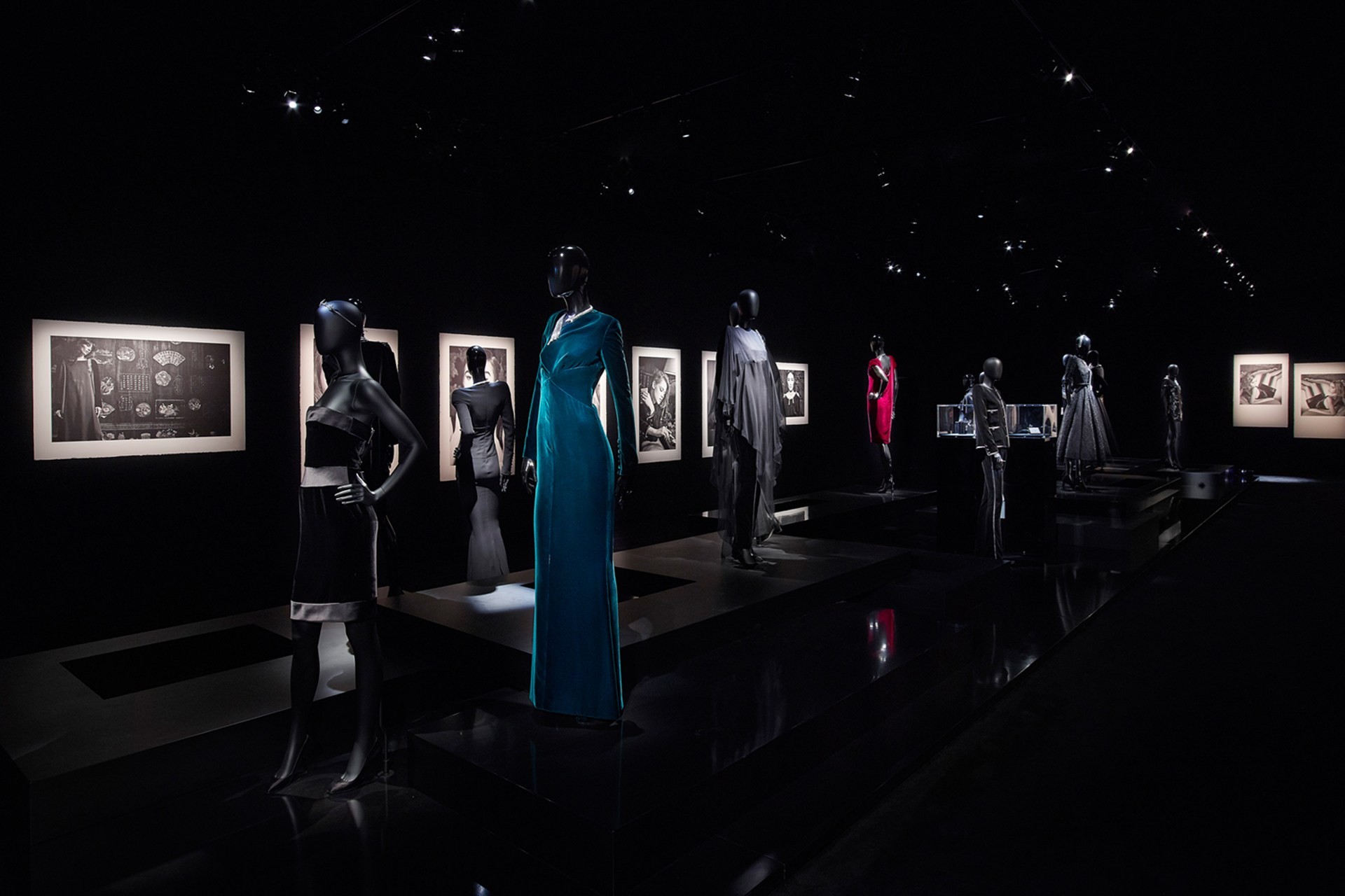 A display of Chanel eveningwear at the Saatchi Gallery's 