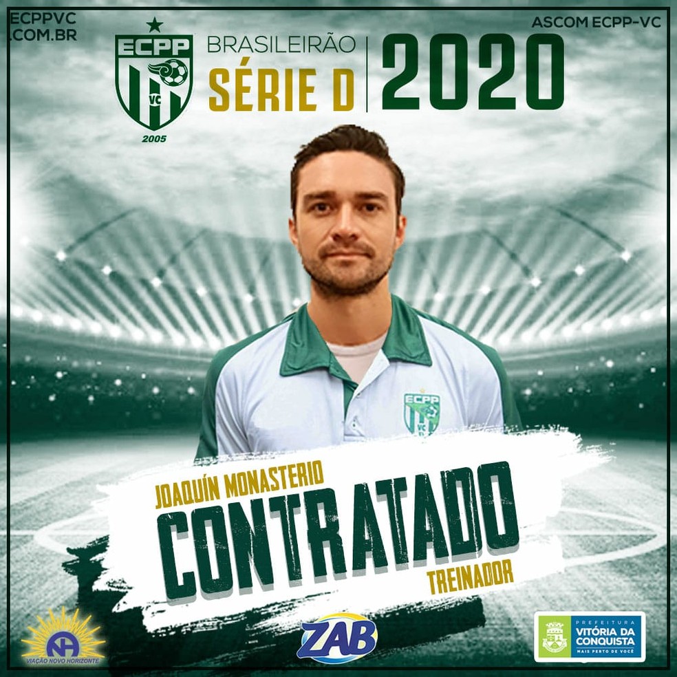 Joaquín Monasterio é o novo técnico do Bode — Foto: Divulgação/Vitória da Conquista