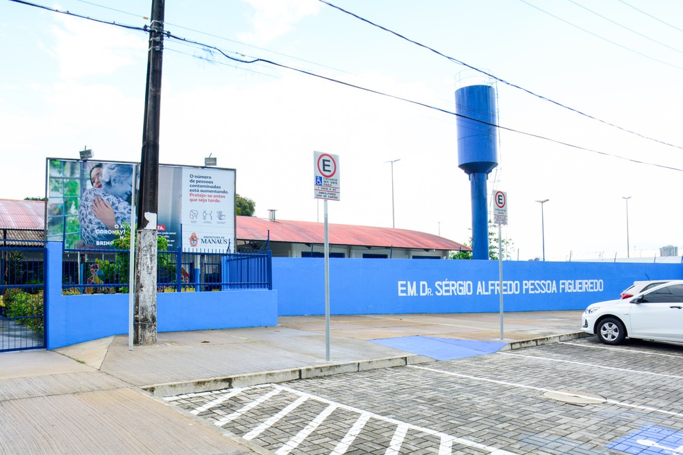Escola Municipal Dr. Sérgio Alfredo Pessoa Figueiredo, na Zona Sul de Manaus, ganhou categorias estadual e regional do prêmio Gestão Escolar 2020. — Foto: Divulgação/Semcom