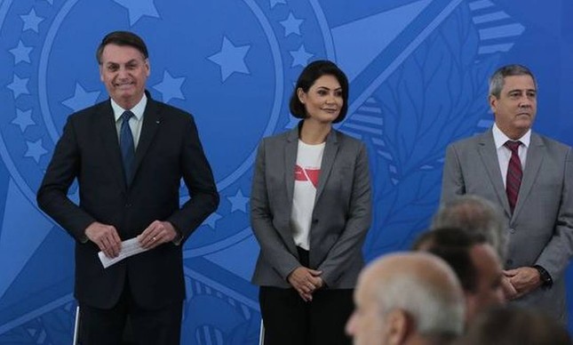 Jair Bolsonaro, Michelle Bolsonaro e Braga Netto 