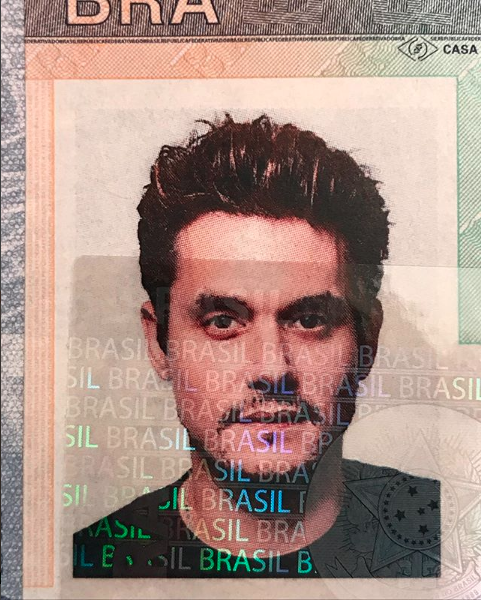 John Mayer postou foto do visto brasileiro no Instagram (Foto: Reprodução)