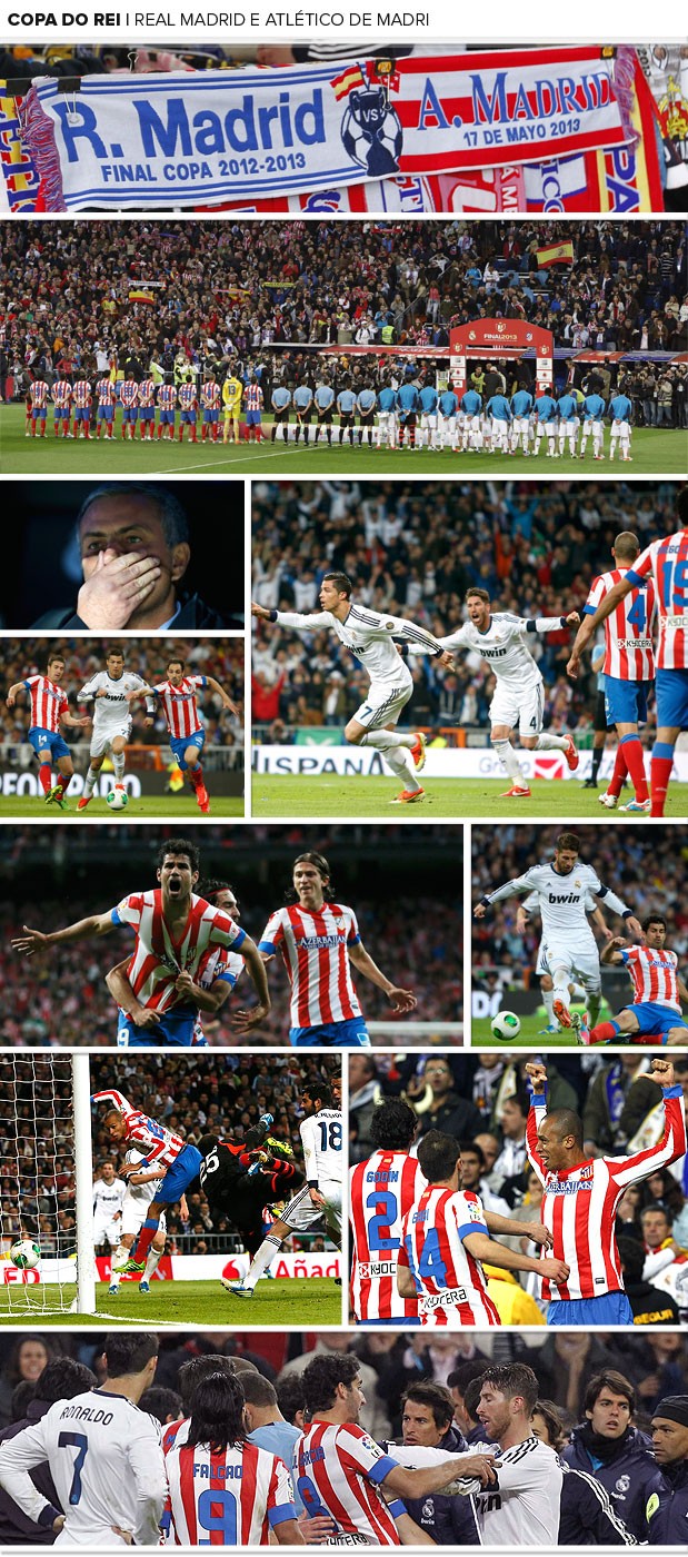 Mosaico Copa do Rei Real Madrid Atletico de Madri final (Foto: Editoria de Arte)