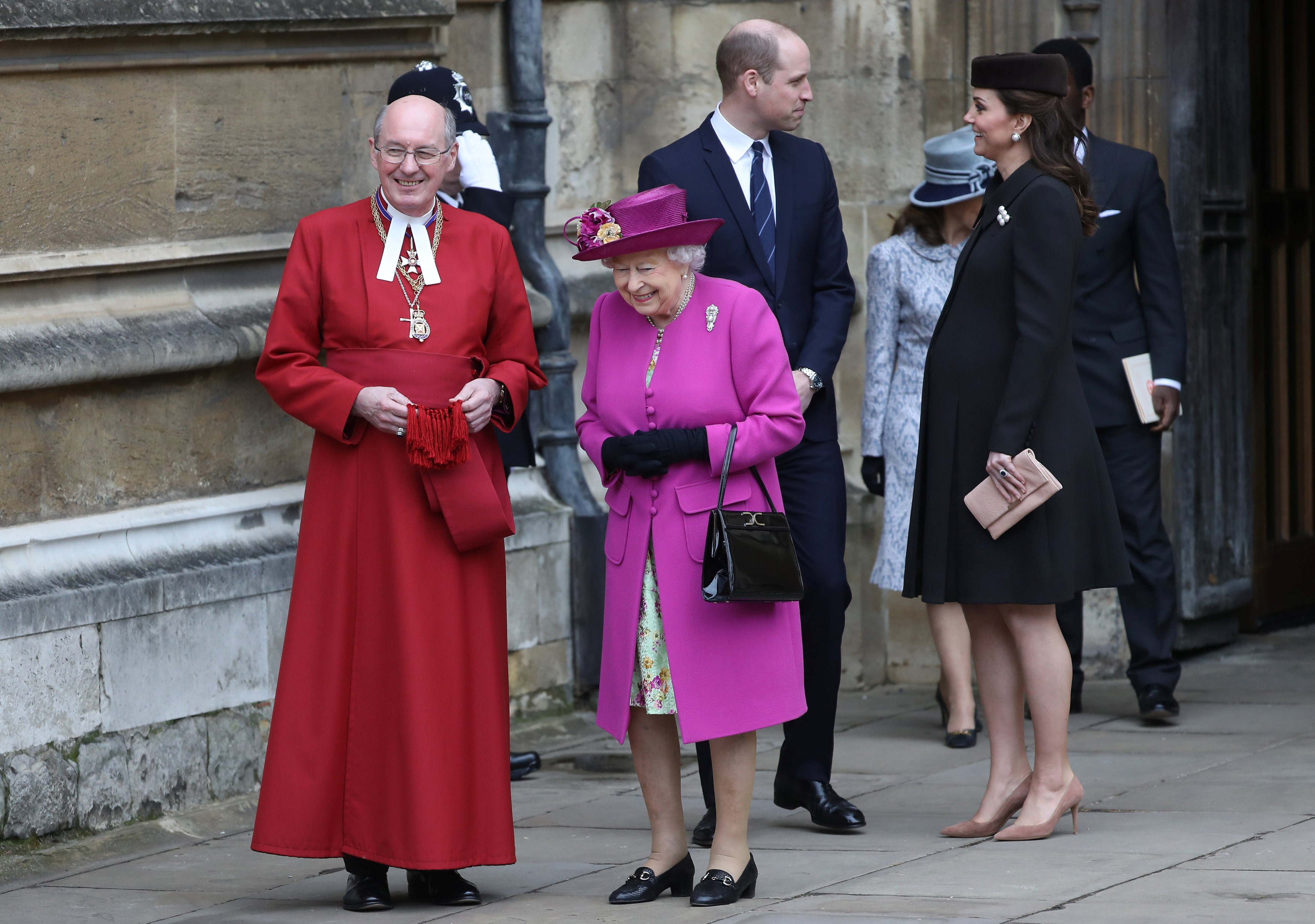 Família real reunida para missa de Páscoa (Foto: Getty Images)