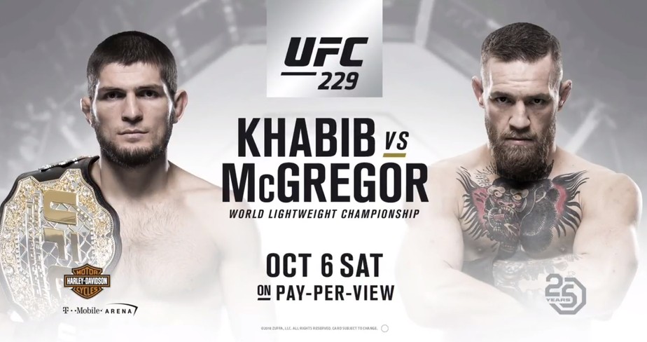 Ultimate confirma Khabib Nurmagomedov x Conor McGregor no UFC 229