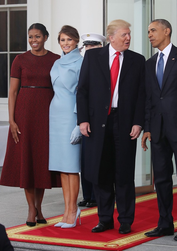 Michelle Obama, Melania Trump, Donald Trump e Barack Obama (Foto: Getty Images)