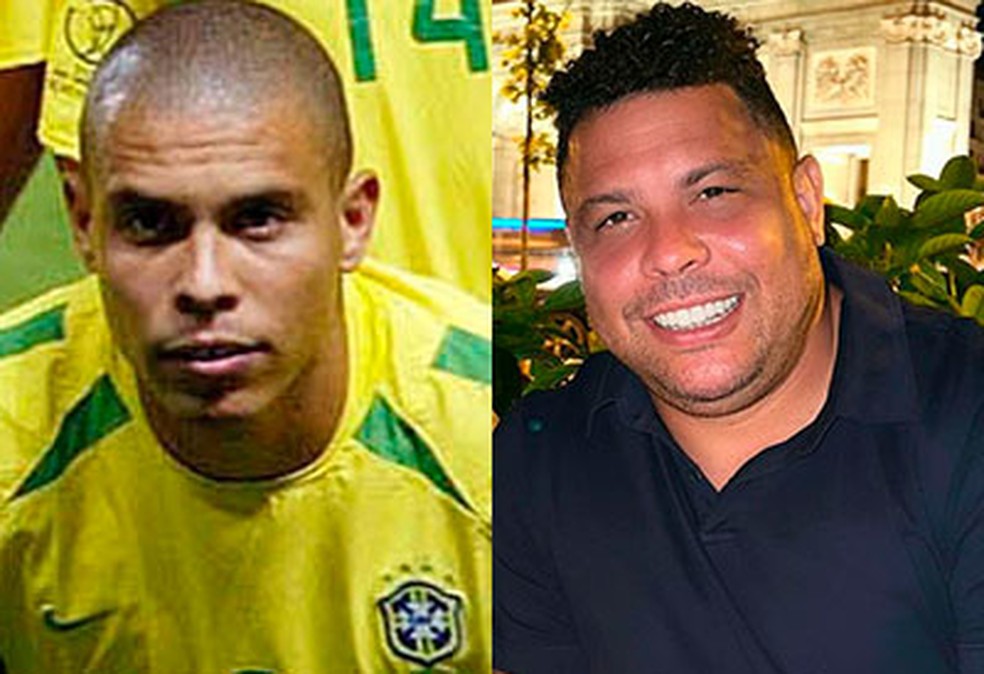 Os heróis do penta: veja o antes e depois de Ronaldo Fenômeno — Foto: Reuters/Reprodução/Instagram