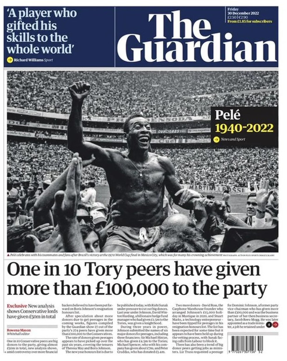 Capa do inglês The Guardian — Foto: Reprodução