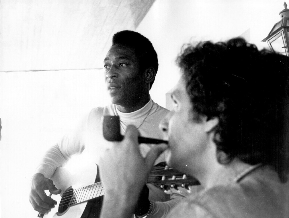 Pelé e Roberto Carlos em 'Roberto Carlos Especial' — Foto: Acervo Grupo Globo