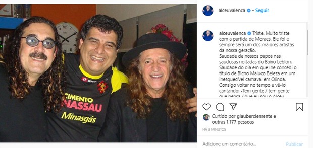 Celebridades lamentam morte de Moraes Moreira (Foto: Reprodução/Instagram)