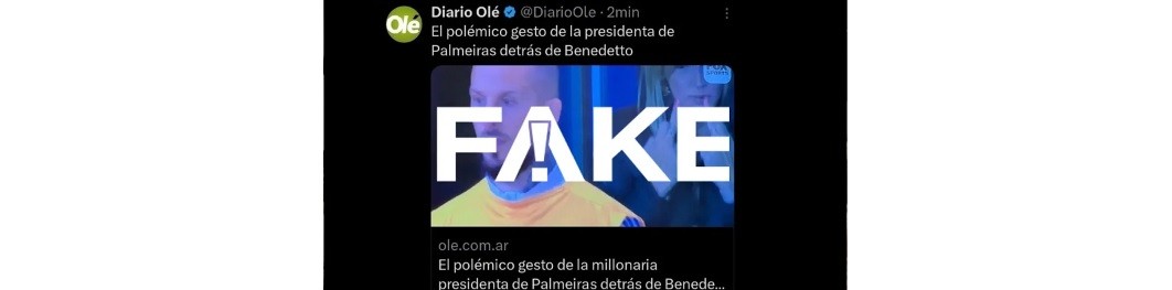 É #FAKE que Leila Pereira, presidente do Palmeiras, fez gesto obsceno em jogo da Libertadores