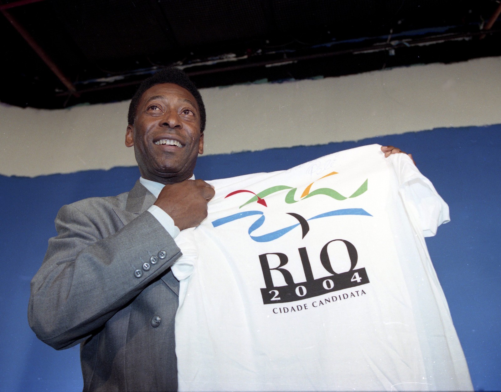 Pelé grava participação em filme para promover a Rio 2004, quando o Rio se candidatou às OlimpíadasJulio César Guimarães / Agência O Globo - 04/11/1996