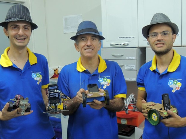 Pesquisadores da UFRN Rafael Aroca, Luiz Marcos Garcia Gonçalves e Aquiles Burlamaqui (Foto: Felipe Gibson/G1)