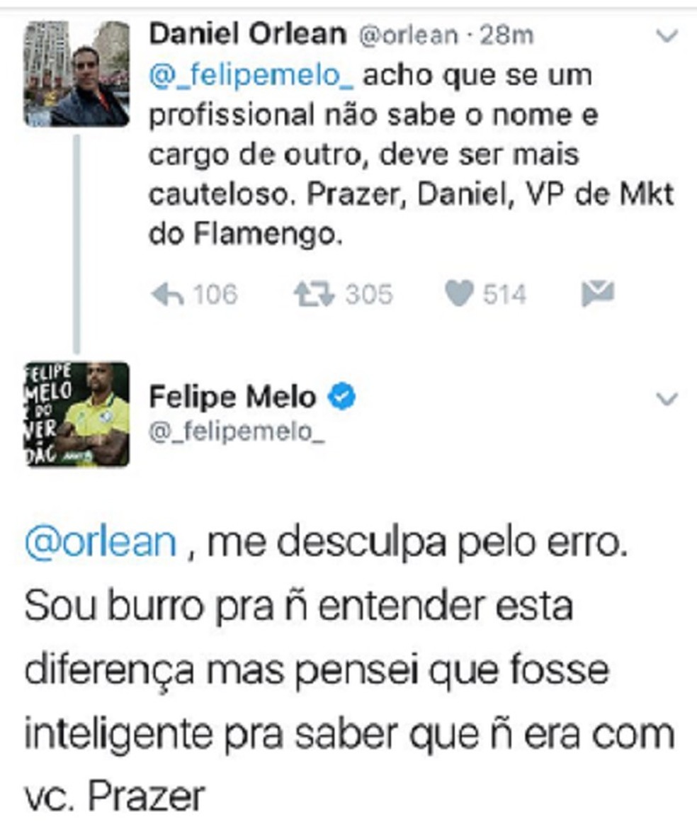 Felipe Melo vice de marketing Flamengo (Foto: Reprodução Twitter)