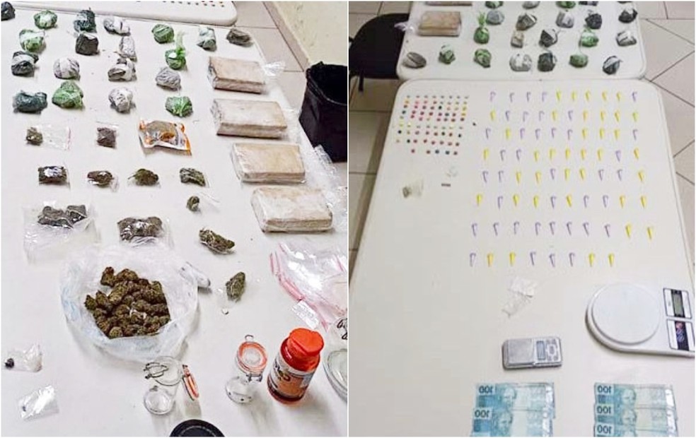 Funcionário público é preso com grande quantidade de drogas em Avaré  — Foto: Polícia Militar/ Divulgação 