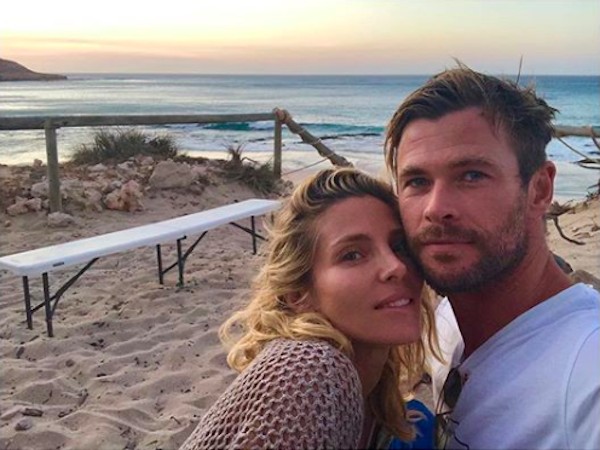 O ator Chris Hemsworth com a esposa, a atriz Elsa Pataky (Foto: Instagram)