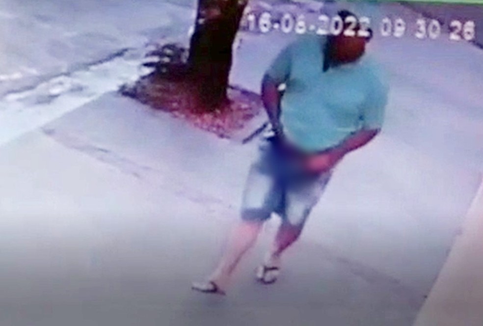 Polícia identifica homem suspeito de se masturbar e perseguir mulher em bairro de Lins (SP) — Foto: Reprodução/Câmeras de segurança