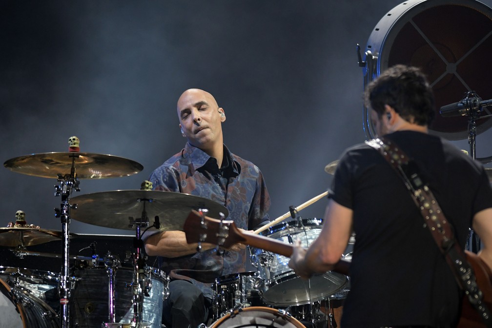 Paulinho Fonseca, baterista do Jota Quest, em show no Rock in Rio (Foto: Alexandre Durão/G1)