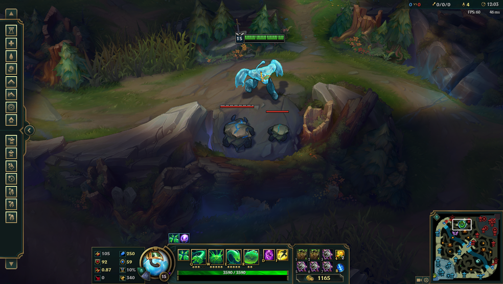 Krugue Ancião e Krugue comum no mapa Summoner's Rift (Foto: Reprodução/Victor de Abreu)