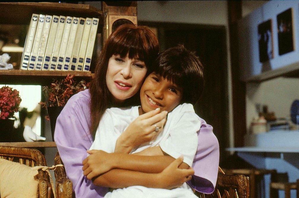 Rita Lee e Igor Lage na novela 'Top Model', em 1989 — Foto: Acervo Grupo Globo