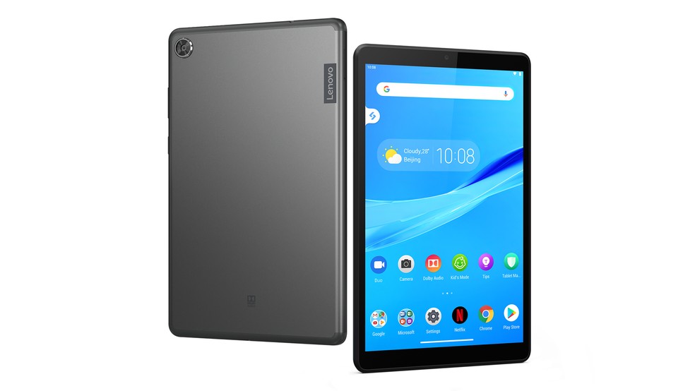 Tablet Lenovo Tab M8 traz tela IPS de 8 polegadas e acabamento em metal — Foto: Divulgação/Lenovo