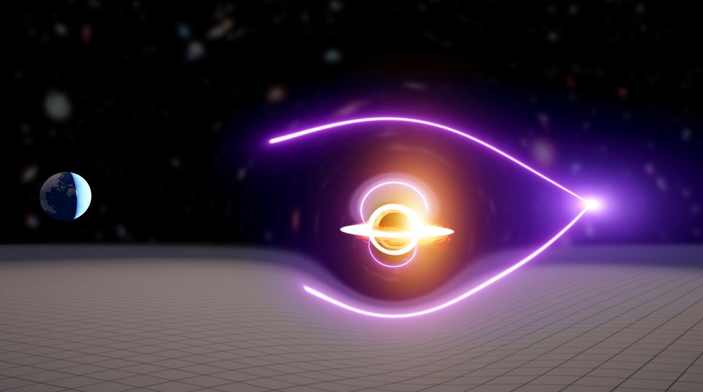 O buraco negro de massa intermediária foi encontrado por meio da detecção de uma explosão de raios gama gravitacionalmente. (Foto: Artist impression: Carl Knox, OzGrav.)