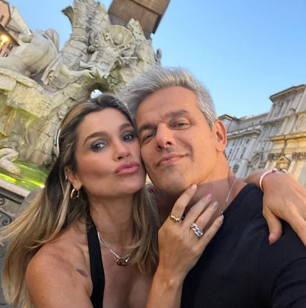 Flávia Alessandra e Otaviano Costa curtiram uma tarde romântica em Roma e mostraram tudo para os seguidores — Foto: Reprodução/Instagram