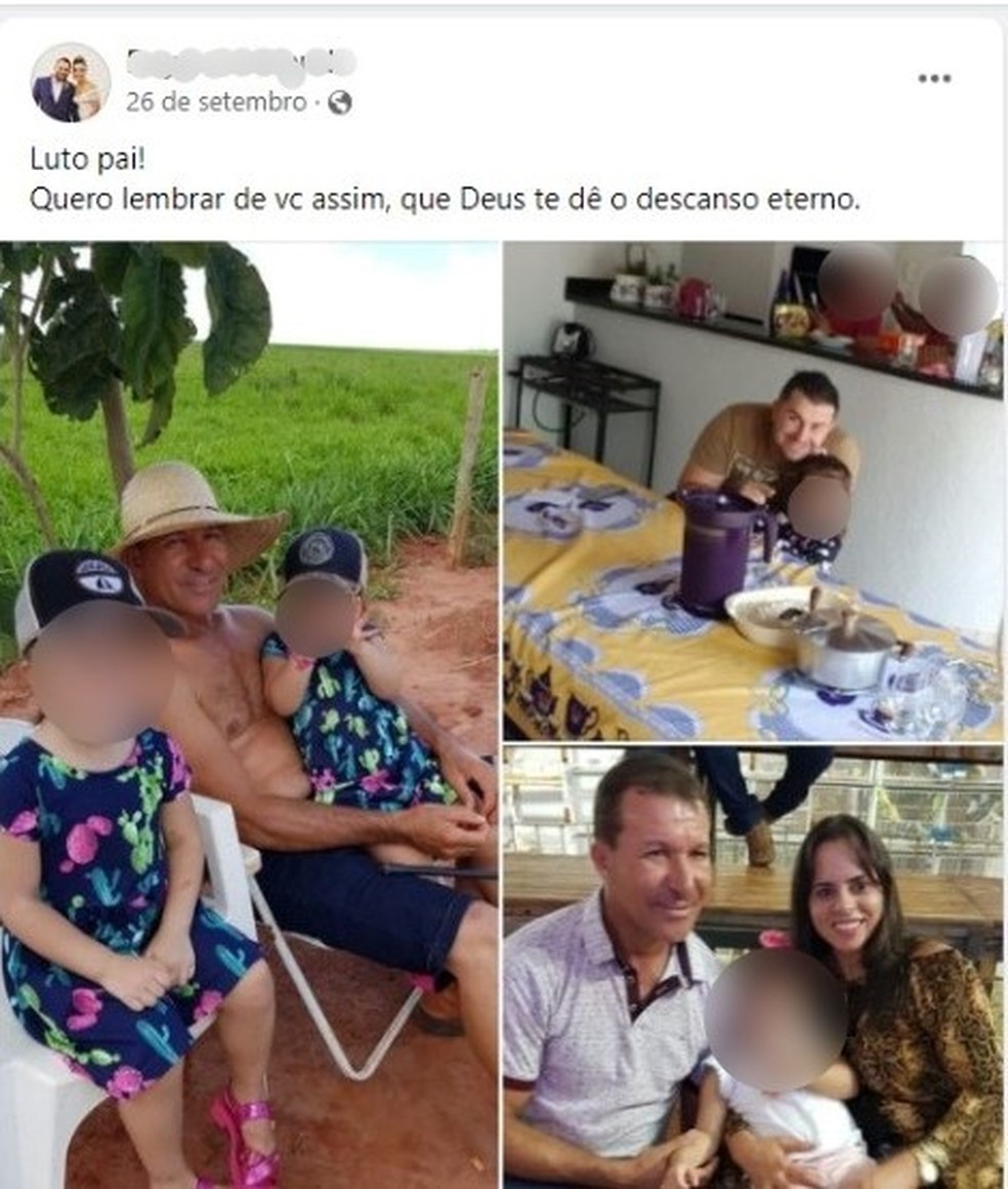 Mensagem publicada pela filha de produtor rural morto em Naviraí  — Foto: Redes Sociais