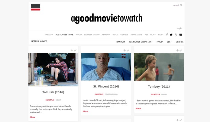 A Good Movie to Watch é uma plataforma que permite personalizar para títulos disponível no Brasil (Foto; Reprodução/Barbara Mannara)