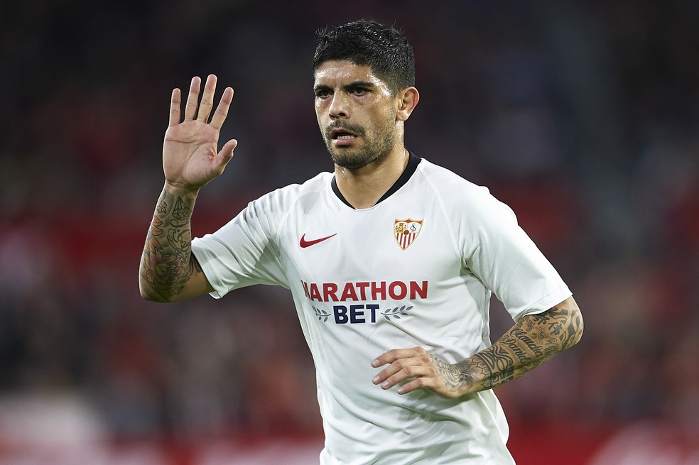 Com longa carreira na seleção da Argentina, Éver Banega pode se despedir do Sevilla — Foto: Alcalde Colomer/Getty Images