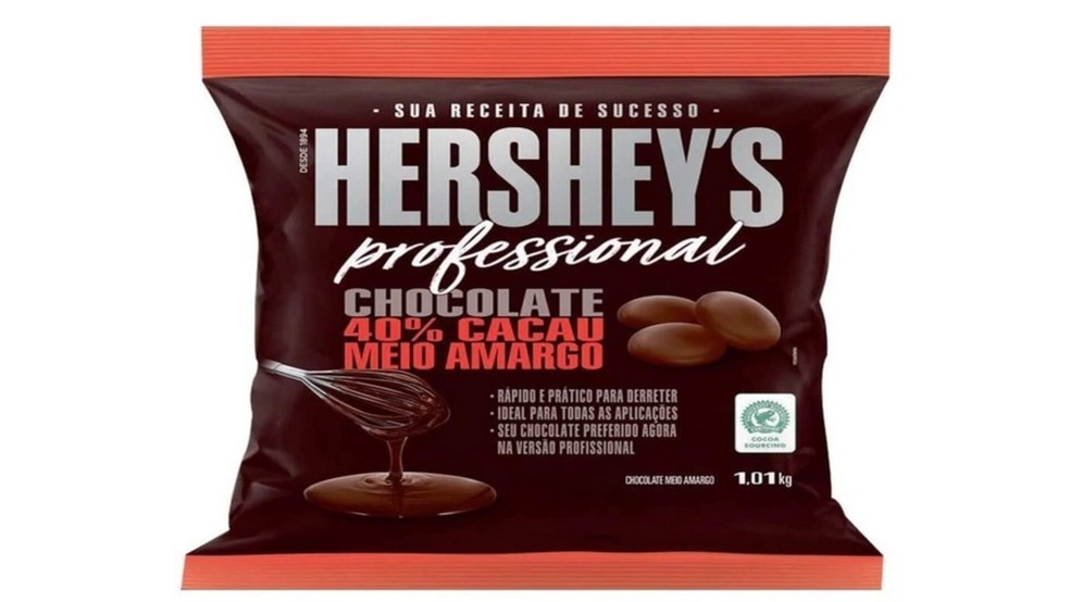 O chocolate meio amargo da Hershey's está disponível em pacotes de 1 kg e 2 kg (Foto: Reprodução / Amazon)