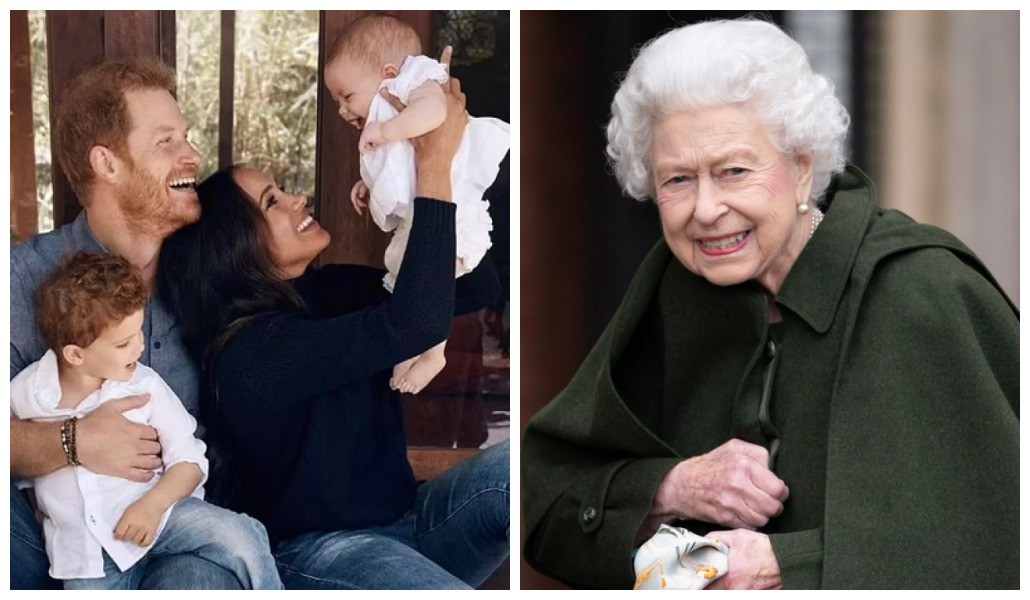 A única foto pública de Lilibet Diana, caçula do Príncipe Harry e da atriz e duquesa Meghan Markle, batizada em homenagem à bisavó, a Rainha Elizabeth 2ª (Foto: Reprodução/Getty Images)