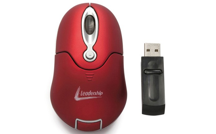 Mouse na cor vermelha tem receptor USB (Foto: Divulgação/Leadership)
