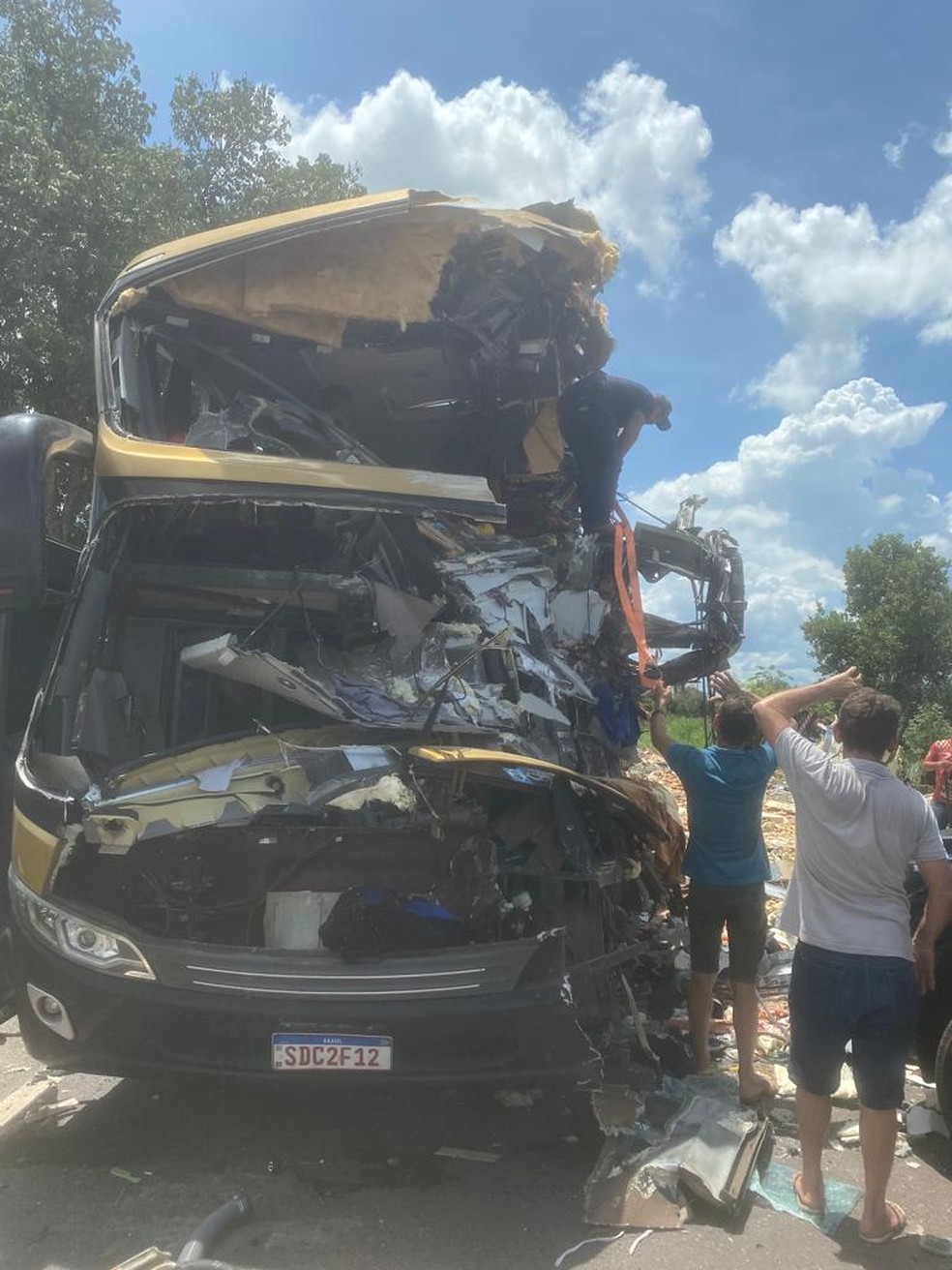 Acidente ocorreu na BR-174 em Cáceres  — Foto: Reprodução