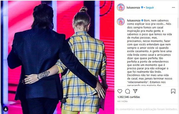 Whindersson Nunes e Luísa Sonza anunciam separação (Foto: Reprodução/ Instagram)