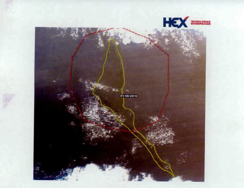 Trecho de relatório da empresa Hex Tecnologias Geoespaciais — Foto: Reprodução