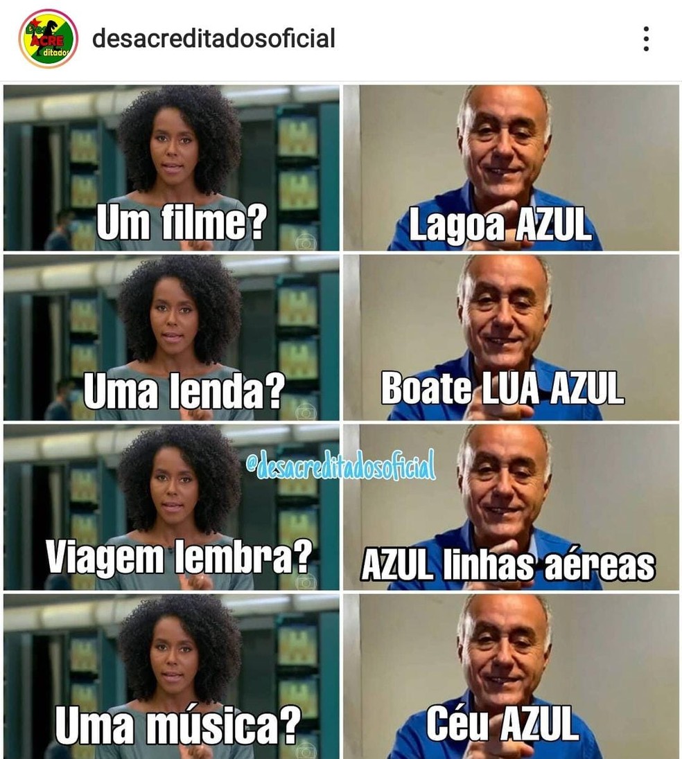 Uso de cor azul em toda decoração de natal em Rio Branco gerou memes — Foto: Reprodução