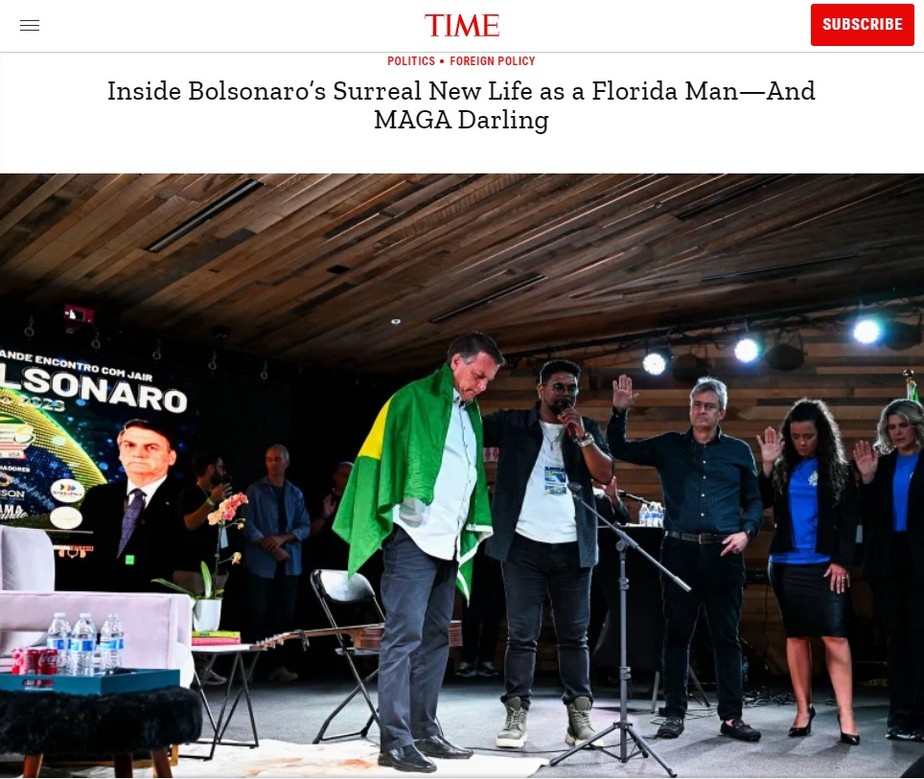 Revista americana diz que nova vida de Bolsonaro na Flórida é surreal