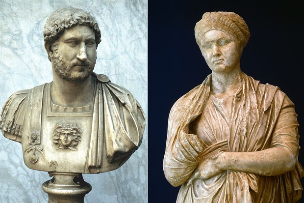 O imperador Adriano e a mulher, Vibia Sabina (Foto: Getty Images)