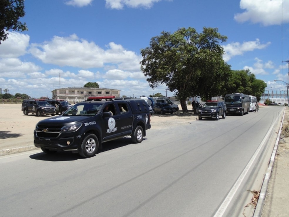 Seris mobilizou policiais penais, de grupamentos militares e aéreo para a transferência em Alagoas — Foto: Divulgação/Agência Alagoas