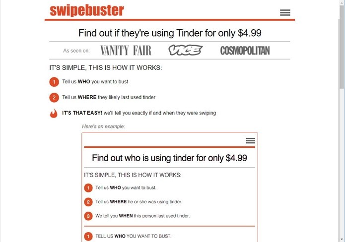 Site Swipebuster permite descobrir se seu parceiro(a) usa o Tinder (Foto: Felipe Alencar/TechTudo)
