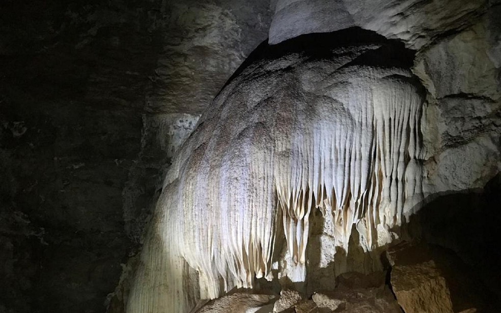 Caverna localizada no Parque Estadual de Terra Ronca, em Goiás — Foto: Vitor Santana/G1