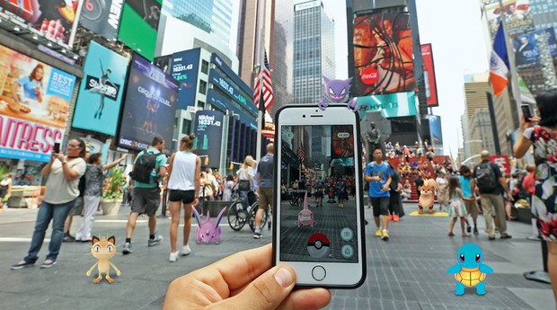 Jogadores de Pokémon Go na rua em Nova York (Foto: olkan Furuncu / Anadolu Agency/AFP,reprodução (5) 3 Pagina reprodução)