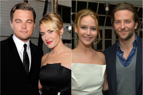Leonardo DiCaprio e Kate Winslet, Jennifer Lawrence e Bradley Cooper são exemplos de parcerias que deram muito certo (Foto: Getty Images)